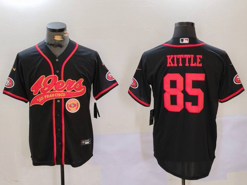 Men San Francisco 49ers #85 Kittle Black gold Joint Name 2024 Nike Limited NFL Jersey style 3